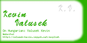 kevin valusek business card